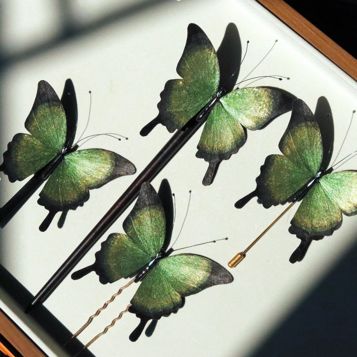 Handmade Butterfly Wing Brooch & Hairpiece – Silk Thread Ronghua Jewelry Inspired by Butterflies in Nature, Artisan Wearable Art & Meaningful Gift