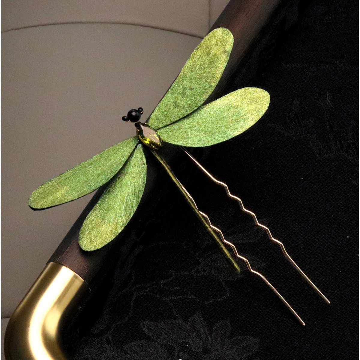 Handmade Dragonfly Brooch & Hairpiece – Silk Thread Ronghua Jewelry Inspired by Dragonflies, Nature & Summer Light