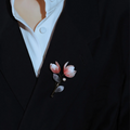 Magnolia Blossom Brooch | Handmade Silk Flower Art Inspired by Spring Nature | Traditional Ronghua Craft Jewelry
