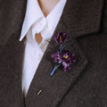 Handmade Purple Iris Flower Brooch | 100% Silk Thread Botanical Jewelry | Ronghua Traditional Craft Floral Gift for Nature Lovers