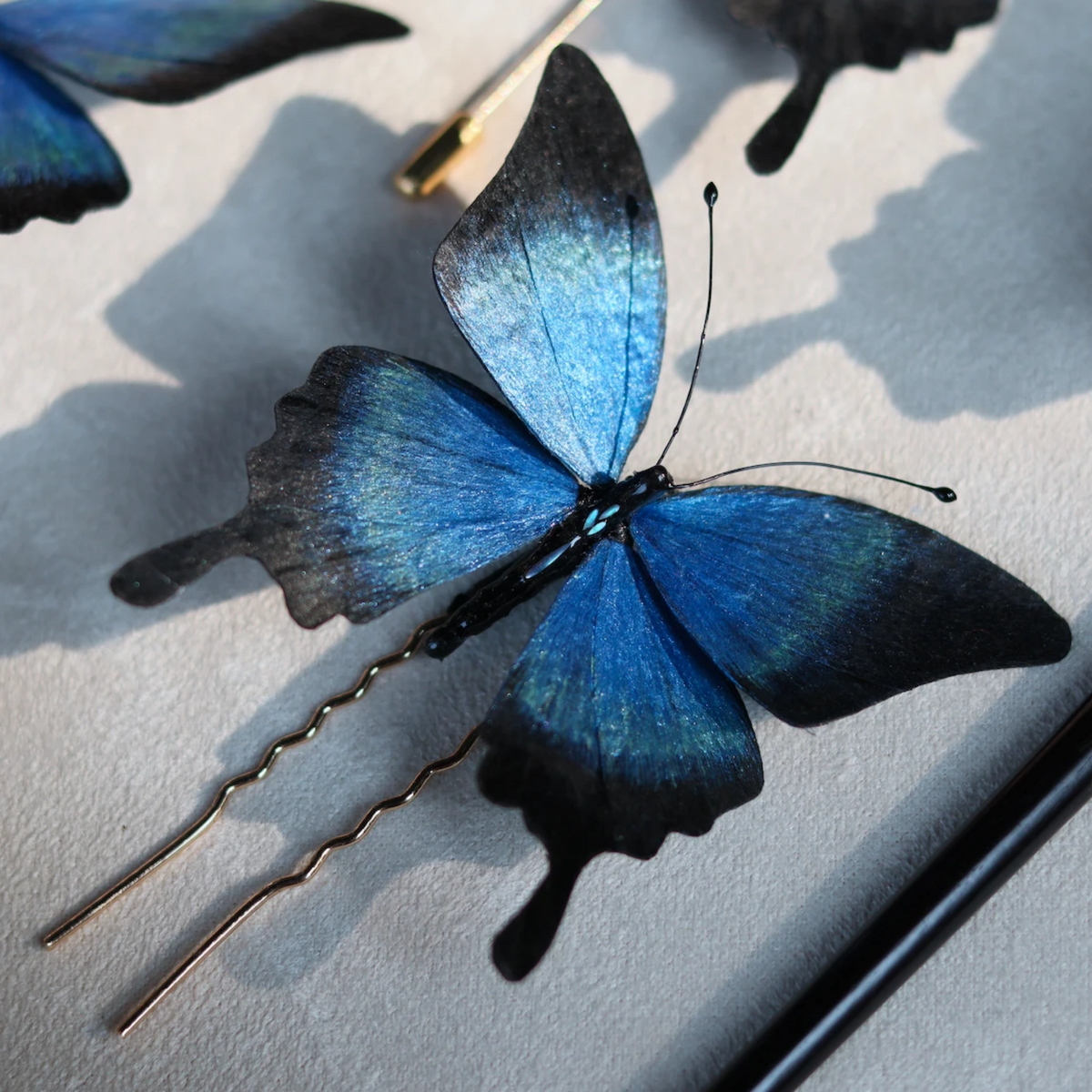 Handmade Butterfly Wing Brooch & Hairpiece – Silk Thread Ronghua Jewelry Inspired by Butterflies in Nature, Artisan Wearable Art & Meaningful Gift