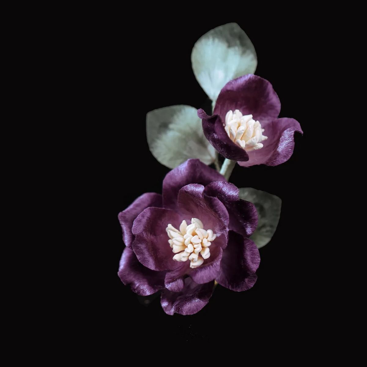 Handmade Purple Camellia Flower Brooch | 100% Silk Thread Ronghua Botanical Jewelry | Nature Inspired Floral Art Gift