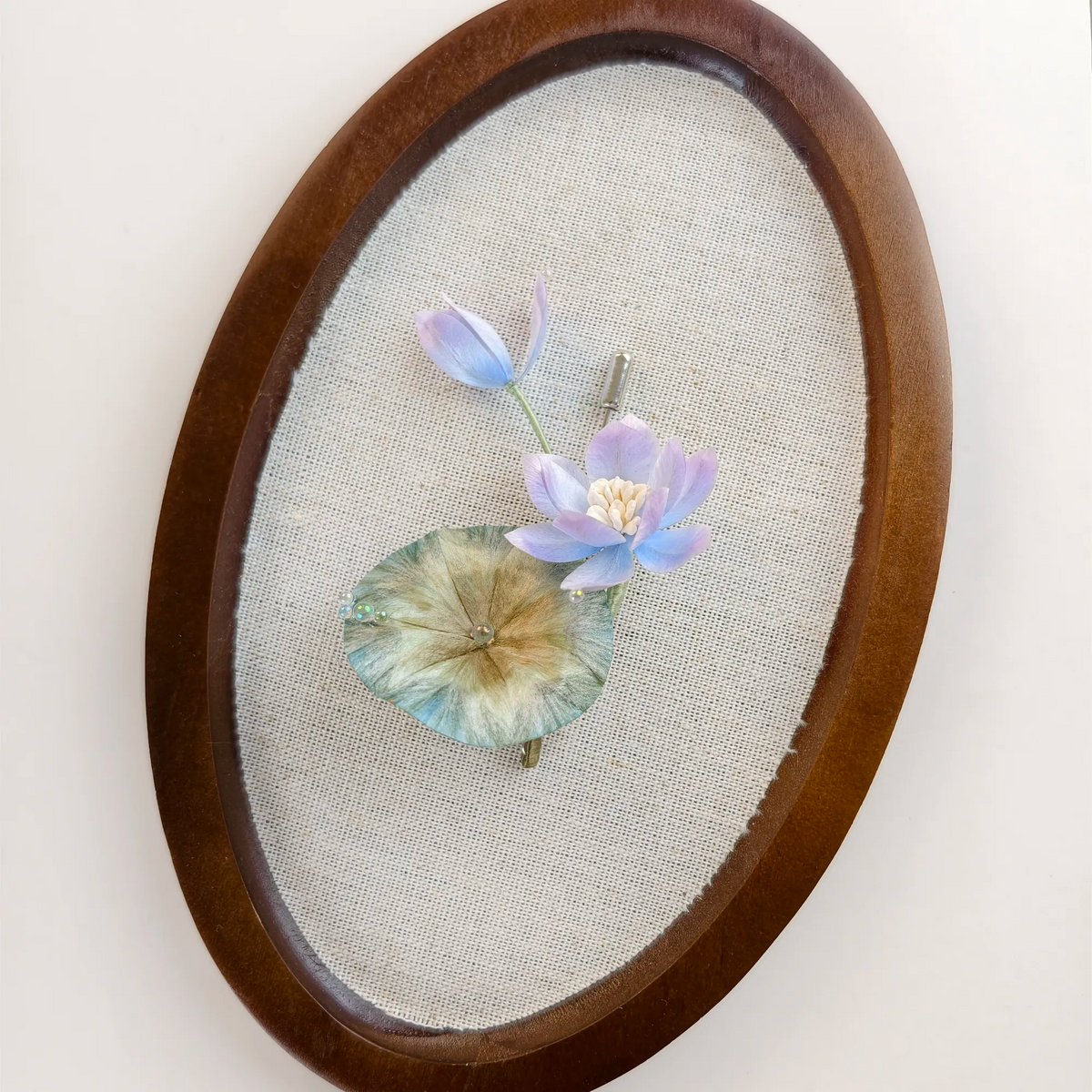 Handmade Lotus Blossom Brooch | 100% Silk Thread Ronghua Craft, Nature Inspired Botanical Art Jewelry, Unique Gift for Her