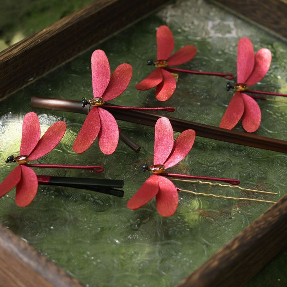 Handmade Dragonfly Brooch & Hairpiece – Silk Thread Ronghua Jewelry Inspired by Dragonflies, Nature & Summer Light