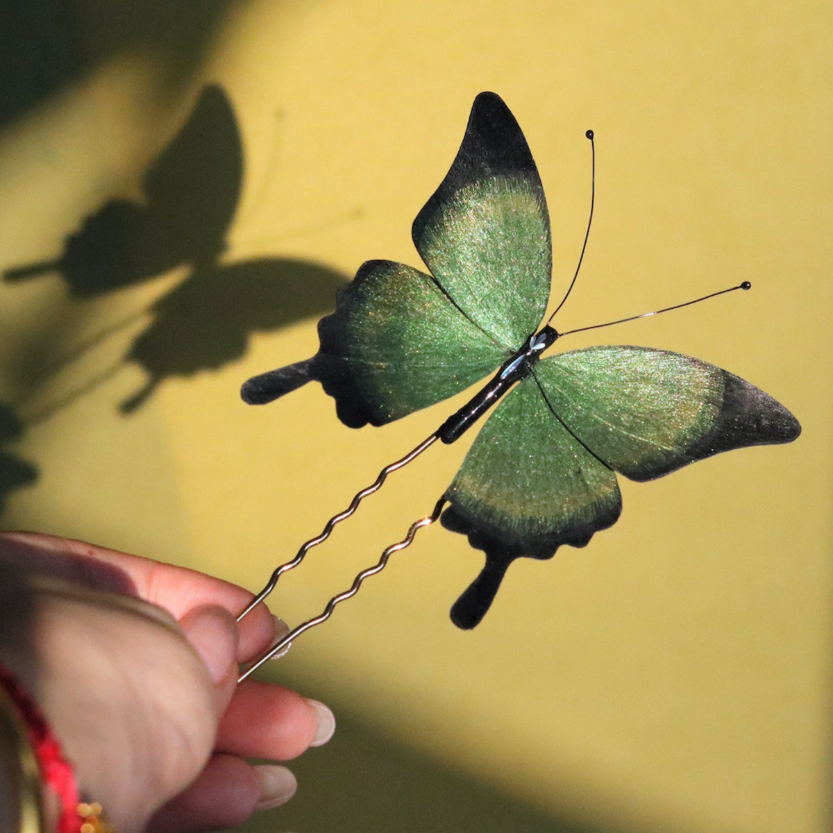 Handmade Butterfly Wing Brooch & Hairpiece – Silk Thread Ronghua Jewelry Inspired by Butterflies in Nature, Artisan Wearable Art & Meaningful Gift