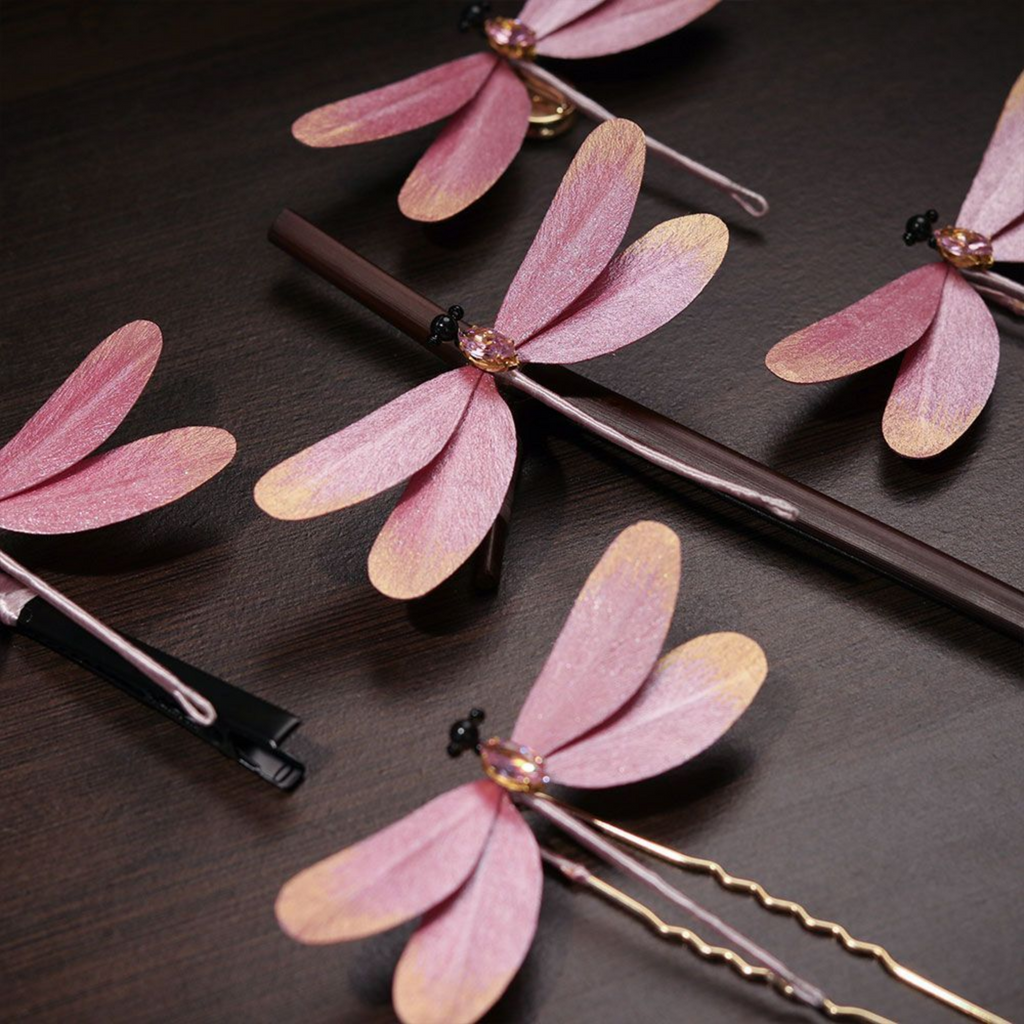 Handmade Dragonfly Brooch & Hairpiece – Silk Thread Ronghua Jewelry Inspired by Dragonflies, Nature & Summer Light