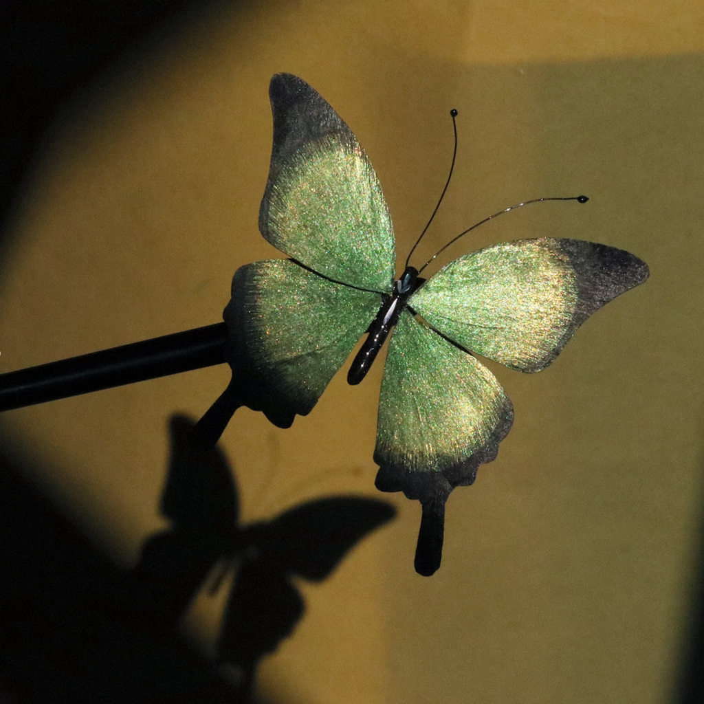 Handmade Butterfly Wing Brooch & Hairpiece – Silk Thread Ronghua Jewelry Inspired by Butterflies in Nature, Artisan Wearable Art & Meaningful Gift