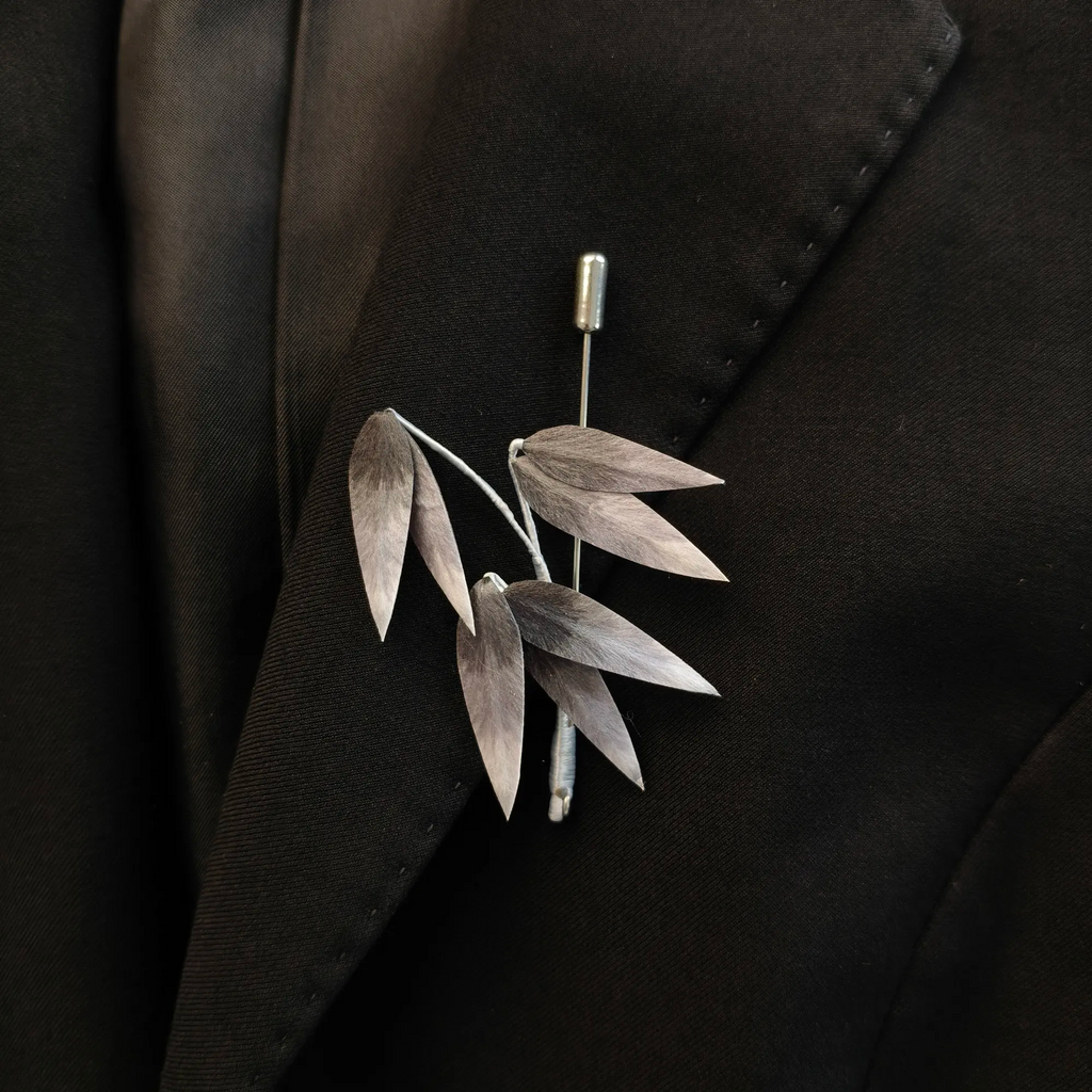 Handmade Bamboo Leaf Brooch – Botanical Wearable Art Inspired by Nature, Traditional Ronghua Silk Thread Craft, Symbol of Growth & Rising Step by Step, Unique Handmade Gift