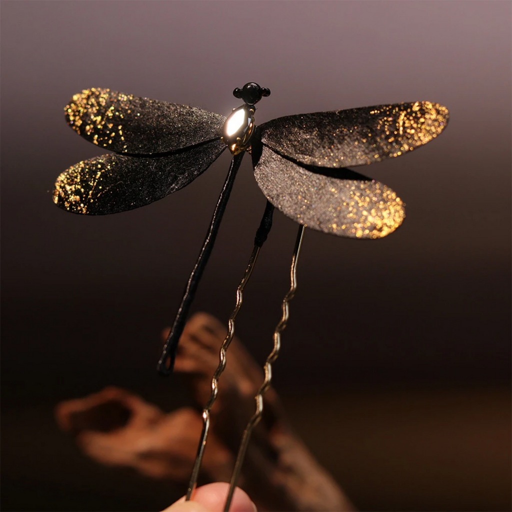 Handmade Dragonfly Brooch & Hairpiece – Silk Thread Ronghua Jewelry Inspired by Dragonflies, Nature & Summer Light