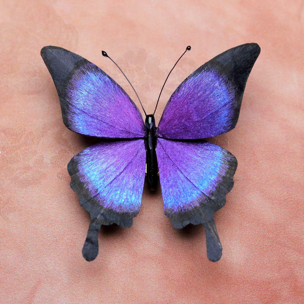 Handmade Butterfly Wing Brooch & Hairpiece – Silk Thread Ronghua Jewelry Inspired by Butterflies in Nature, Artisan Wearable Art & Meaningful Gift