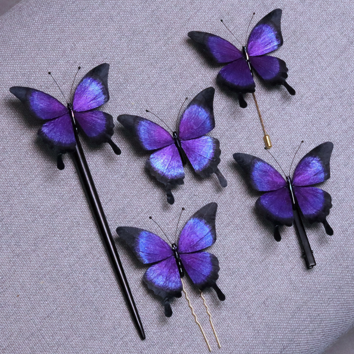 Handmade Butterfly Wing Brooch & Hairpiece – Silk Thread Ronghua Jewelry Inspired by Butterflies in Nature, Artisan Wearable Art & Meaningful Gift