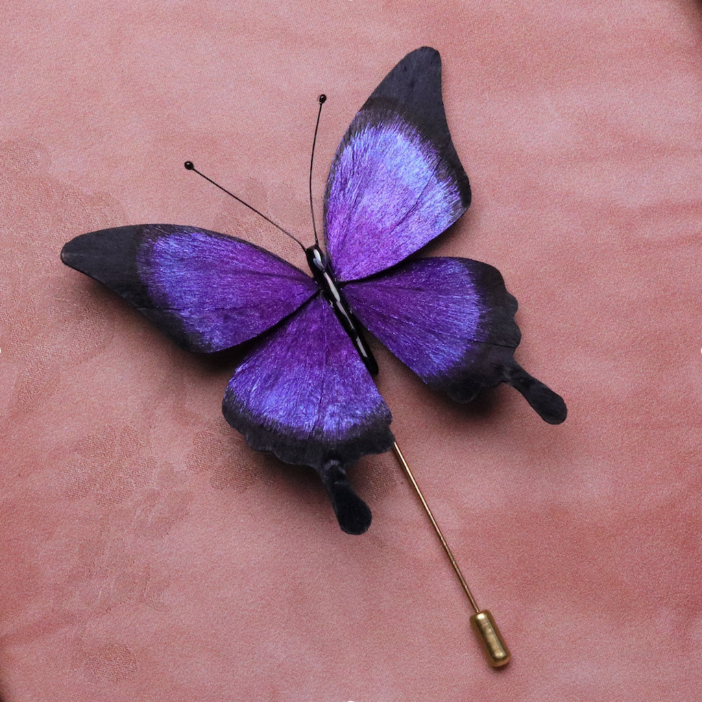 Handmade Butterfly Wing Brooch & Hairpiece – Silk Thread Ronghua Jewelry Inspired by Butterflies in Nature, Artisan Wearable Art & Meaningful Gift