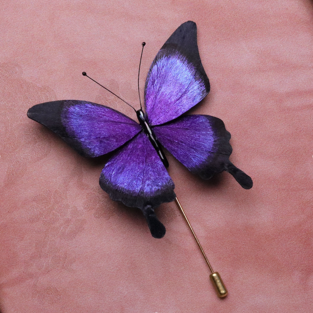 Handmade Butterfly Wing Brooch & Hairpiece – Silk Thread Ronghua Jewelry Inspired by Butterflies in Nature, Artisan Wearable Art & Meaningful Gift