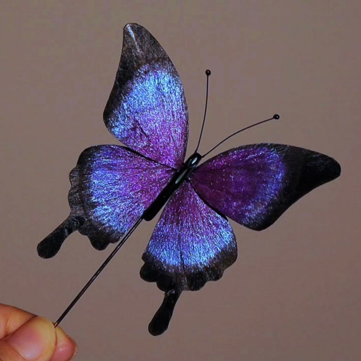 Handmade Butterfly Wing Brooch & Hairpiece – Silk Thread Ronghua Jewelry Inspired by Butterflies in Nature, Artisan Wearable Art & Meaningful Gift