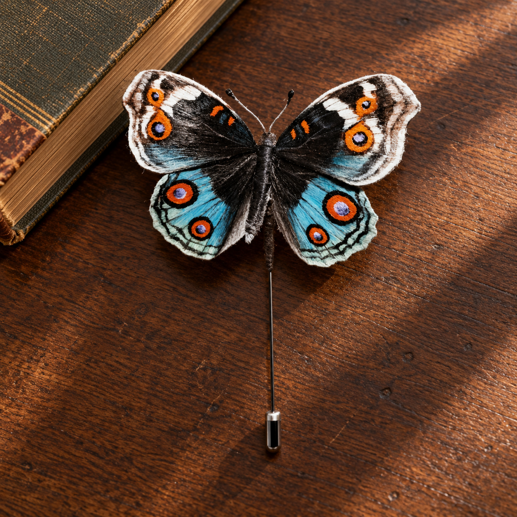 Hand-Painted Silk Butterfly Brooch – Handmade Ronghua Butterfly Jewelry, Nature Inspired Wearable Art & Unique Gift